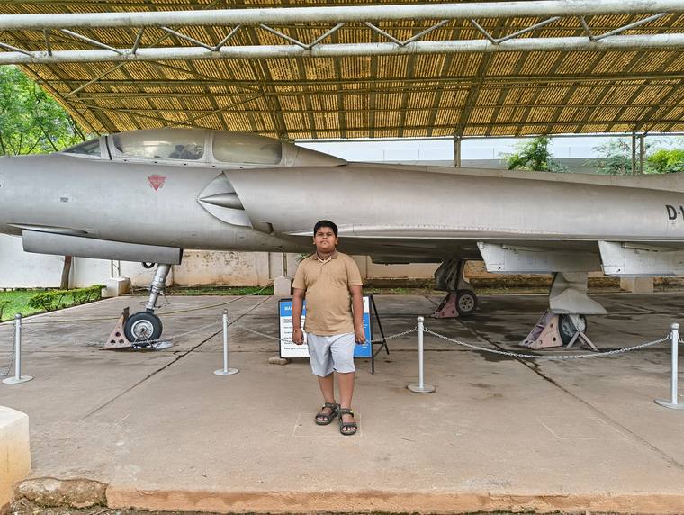 A jet trainer on display
